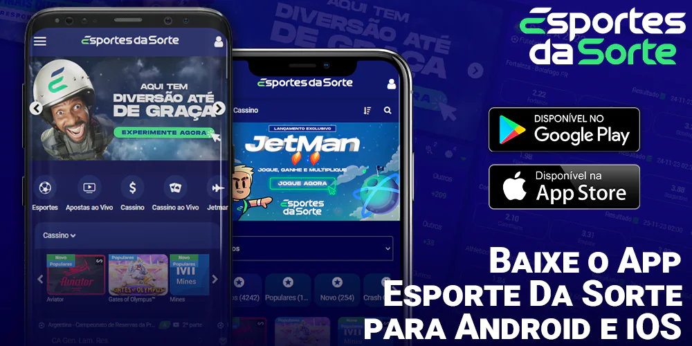 Baixe o aplicativo Esporte Da Sorte para Android e iOS e aposte no Brasil