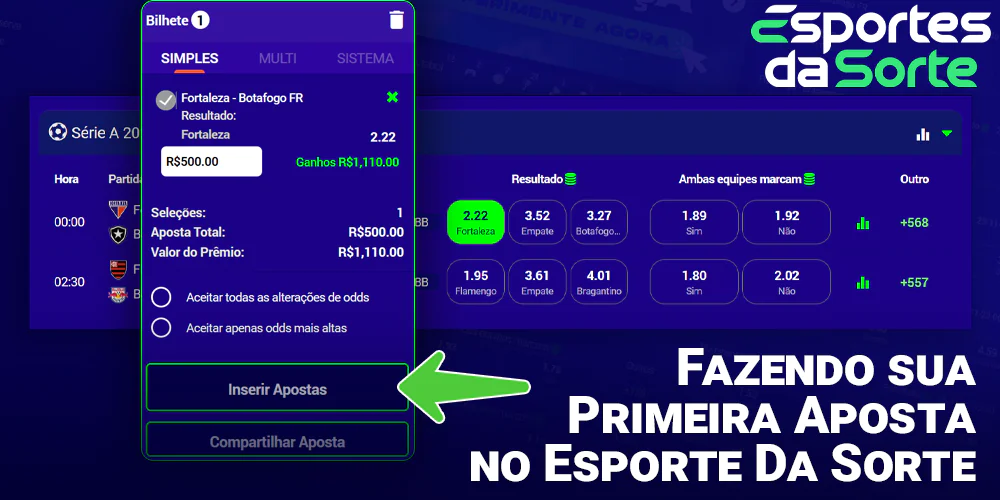Fazer uma aposta no site da casa de apostas Esportes da Sorte