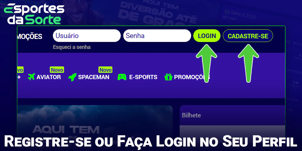 Faça login ou registre-se no Esporte Da Sorte