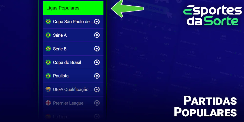 Partidas populares no Esporte Da Sorte no Brasil