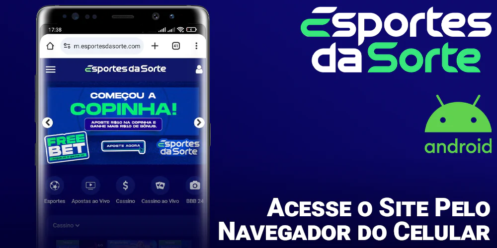 Acesse o site do Esporte da Sorte em seu celular